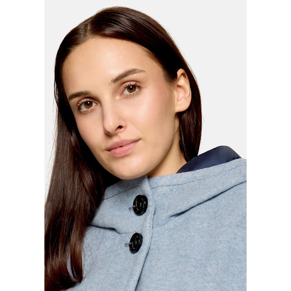 Veste en laine à capuche bright blue melange, GIL BRET