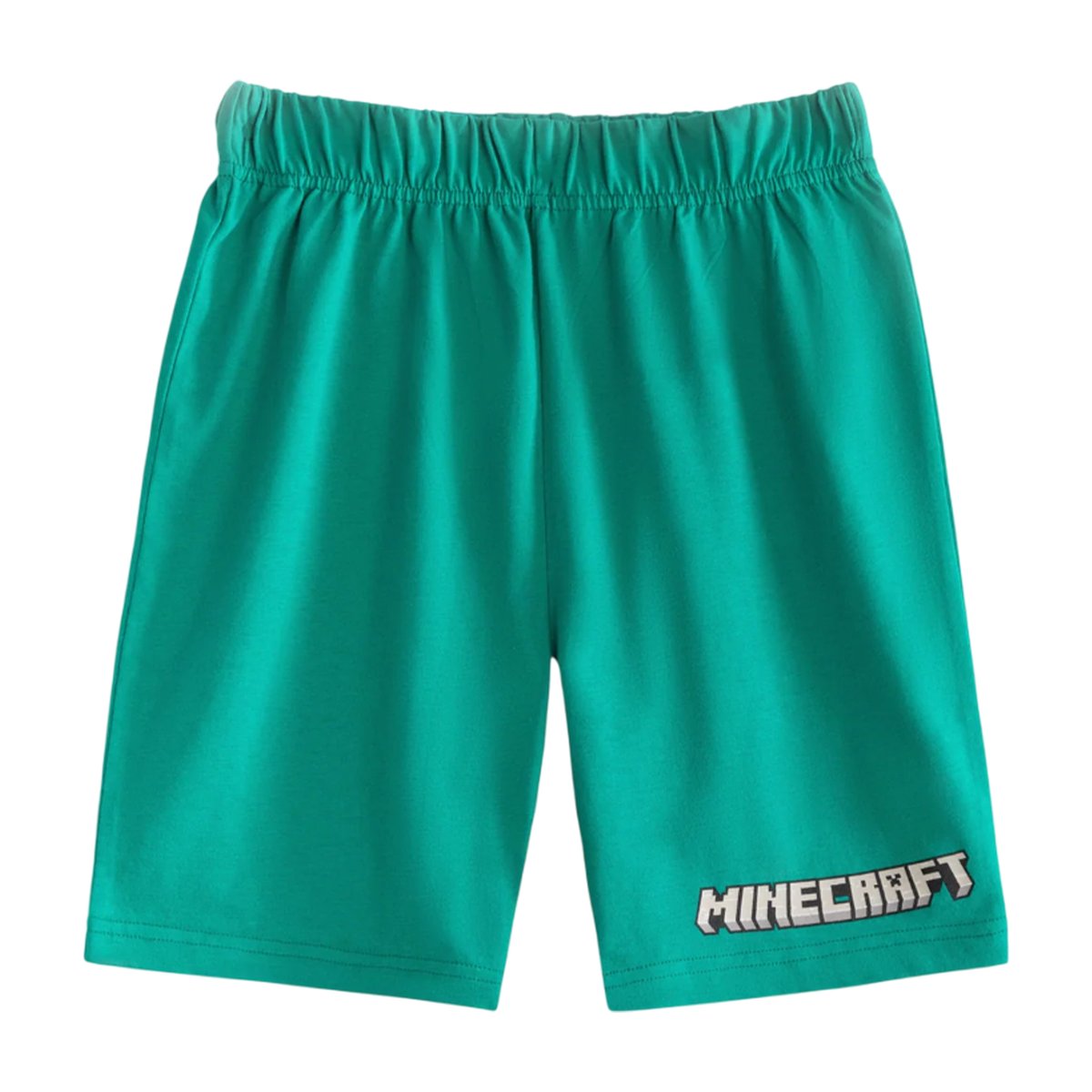 Ensemble de pyjama court manches courtes motif Creeper bleu clair / vert, MINECRAFT