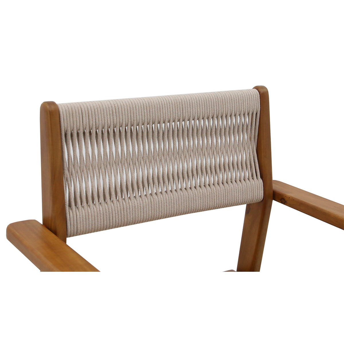 Fauteuils de jardin en bois massif et corde tressée (lot de 2) ZEPHYR taupe, MILIBOO