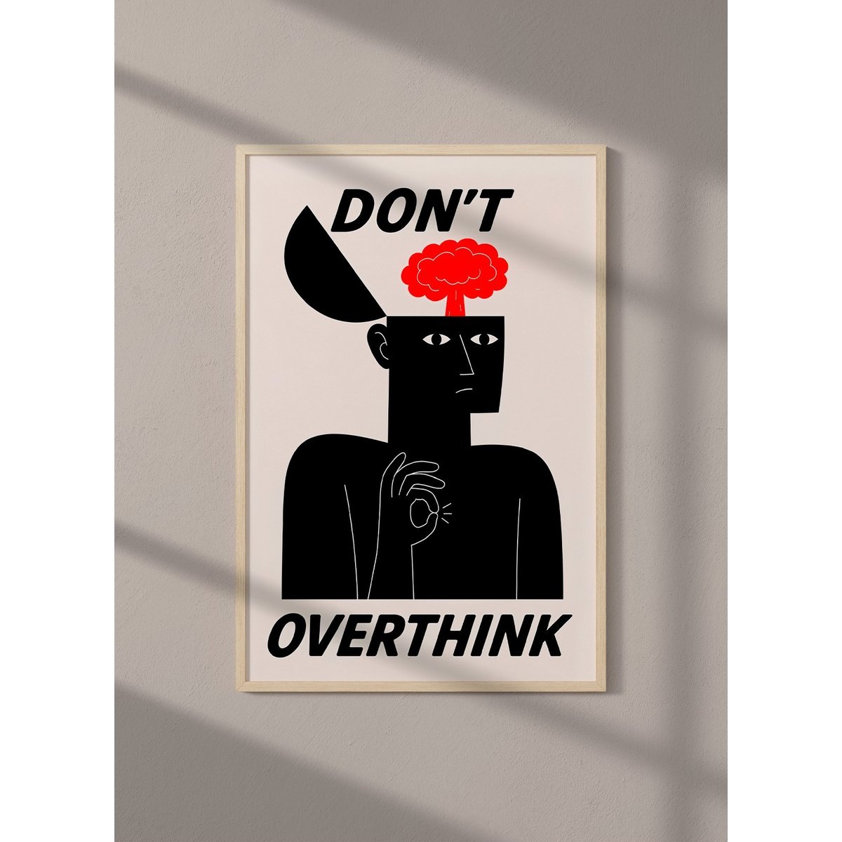 Affiche Don't overthink blanc, L'AFFICHERIE