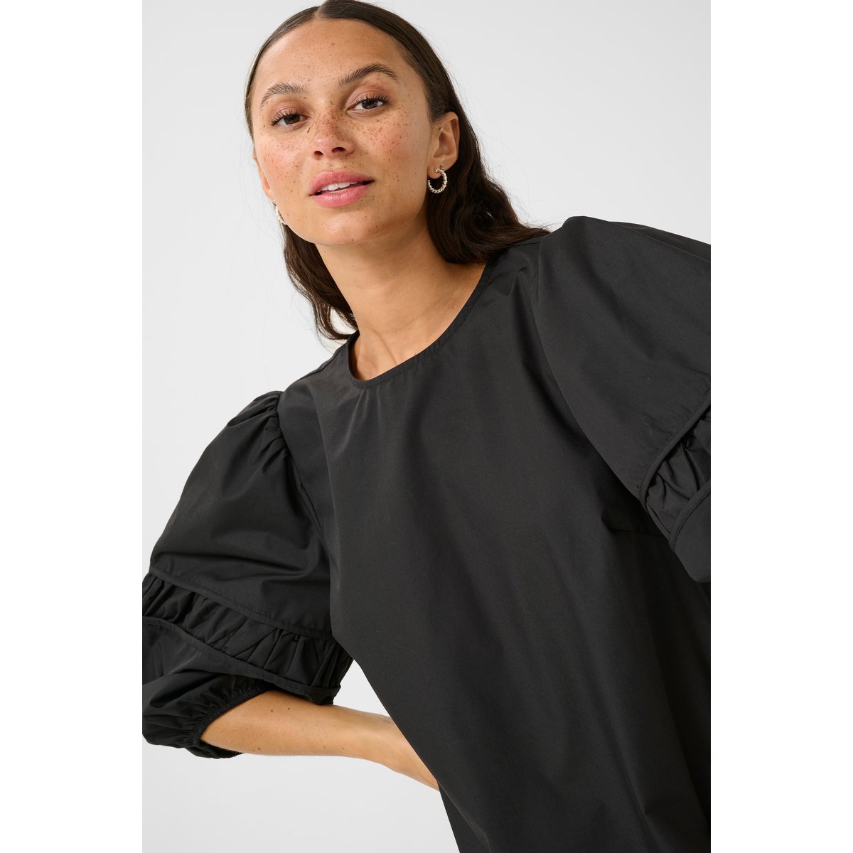 Blouse with long sleeve noir black, KAFFE