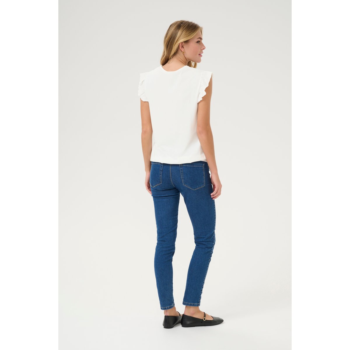 Blouse with short sleeve blanc chalk, KAFFE