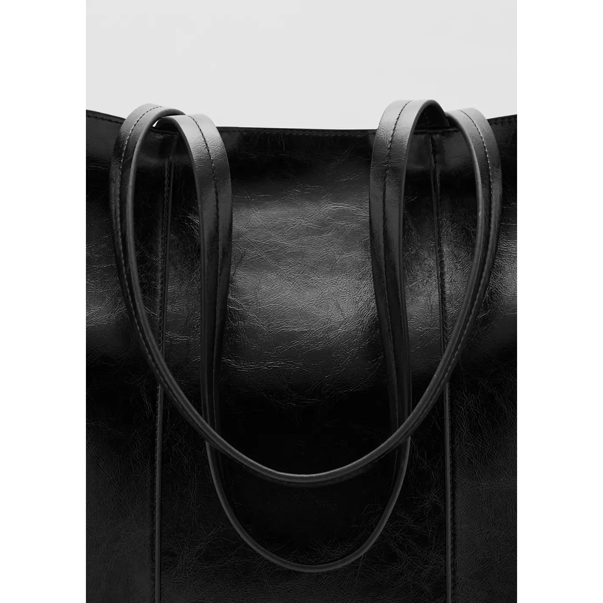 Grand sac cabas noir, MANGO