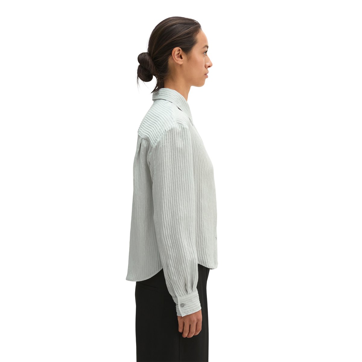 Chemisier à rayures oversize en mélange de TENCEL™ Modal gris, MARC O'POLO