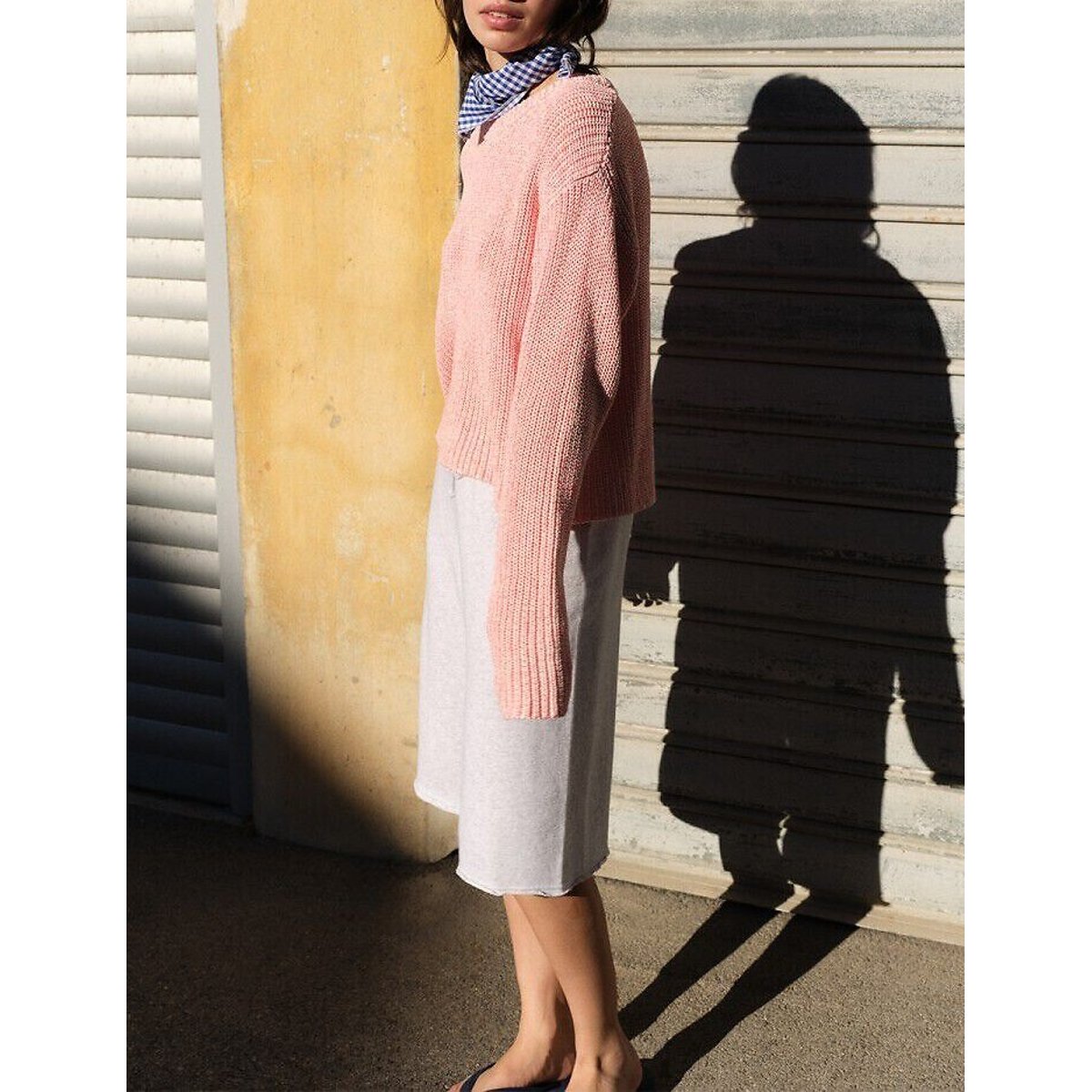 Pull court et ample, TWILY blanc/rose, AMERICAN VINTAGE