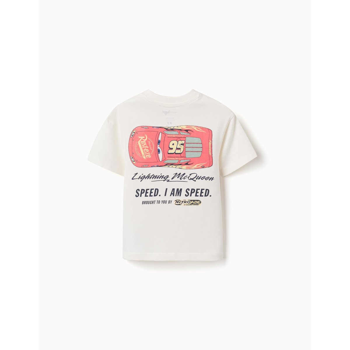 T-shirt en coton avec Flash McQueen blanc, ZIPPY