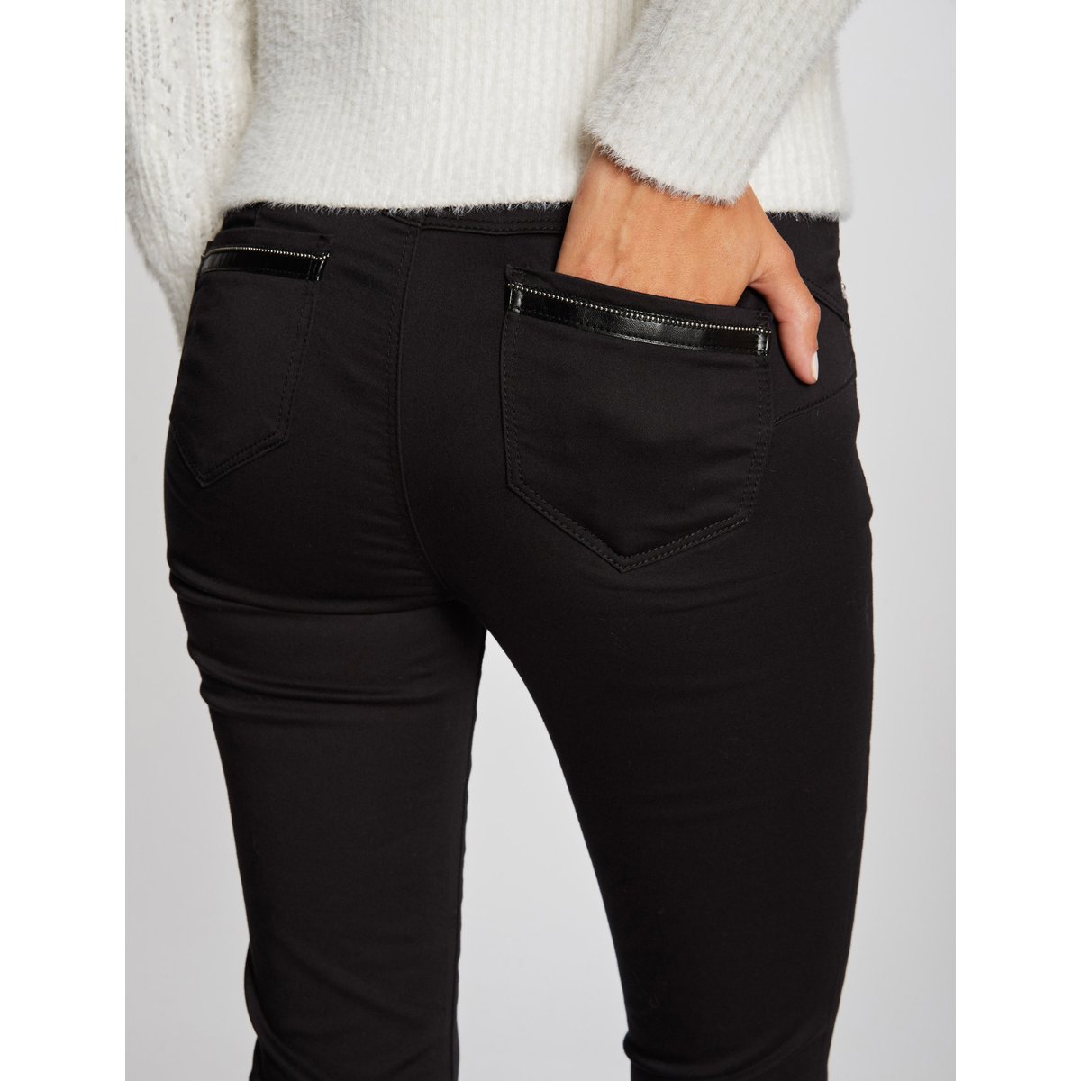 Pantalon slim noir, MORGAN