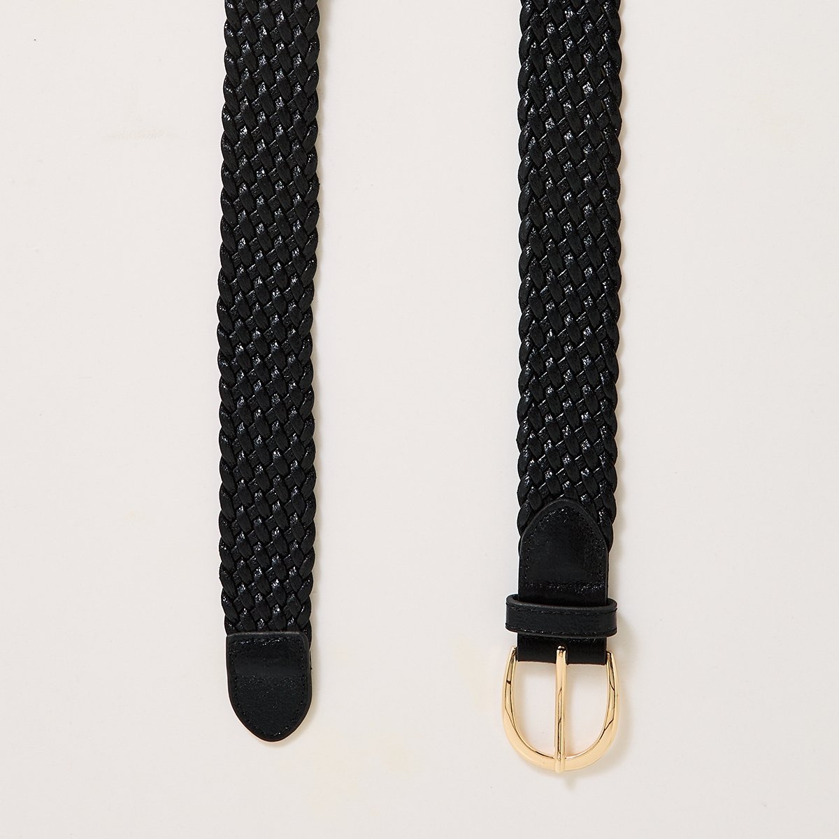 Ceinture large tressée noir, GRAIN DE MALICE