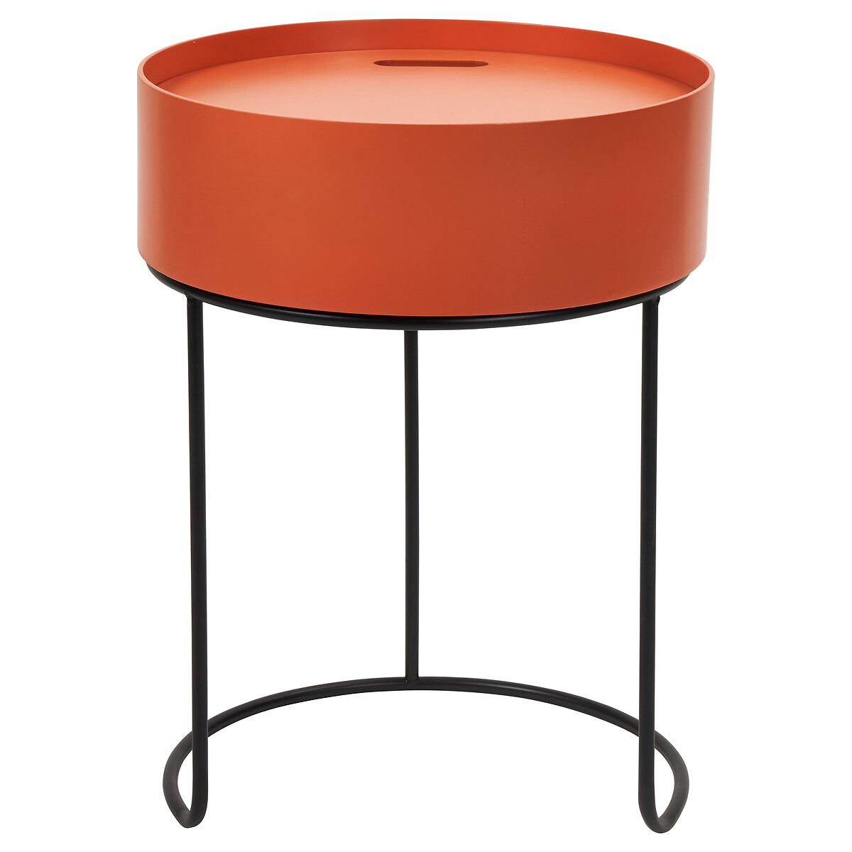 Round Storage Side Table with Metal Frame rust, SO'HOME