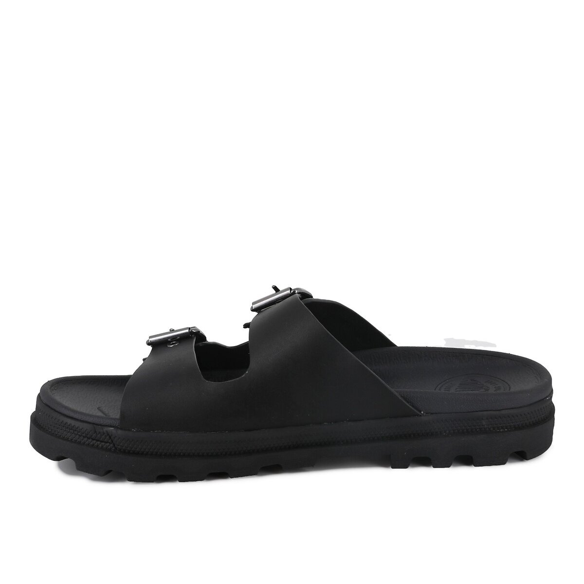 Mules doubles brides Dunelite Riviera cuir noir, PALLADIUM