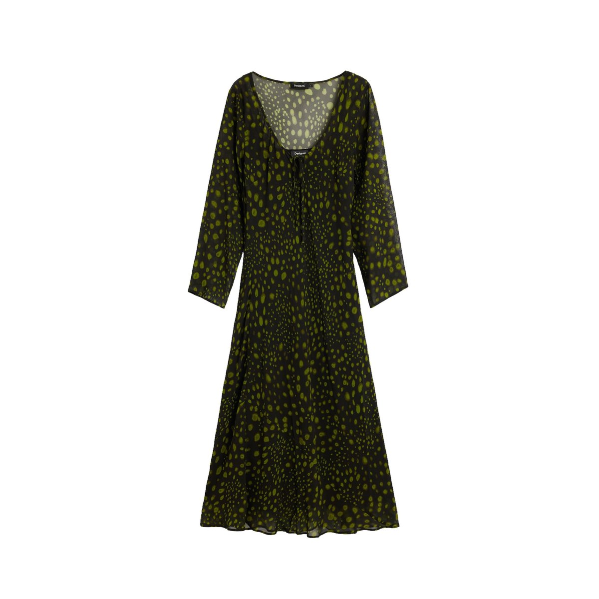 Robe midi à manches longues noir, DESIGUAL