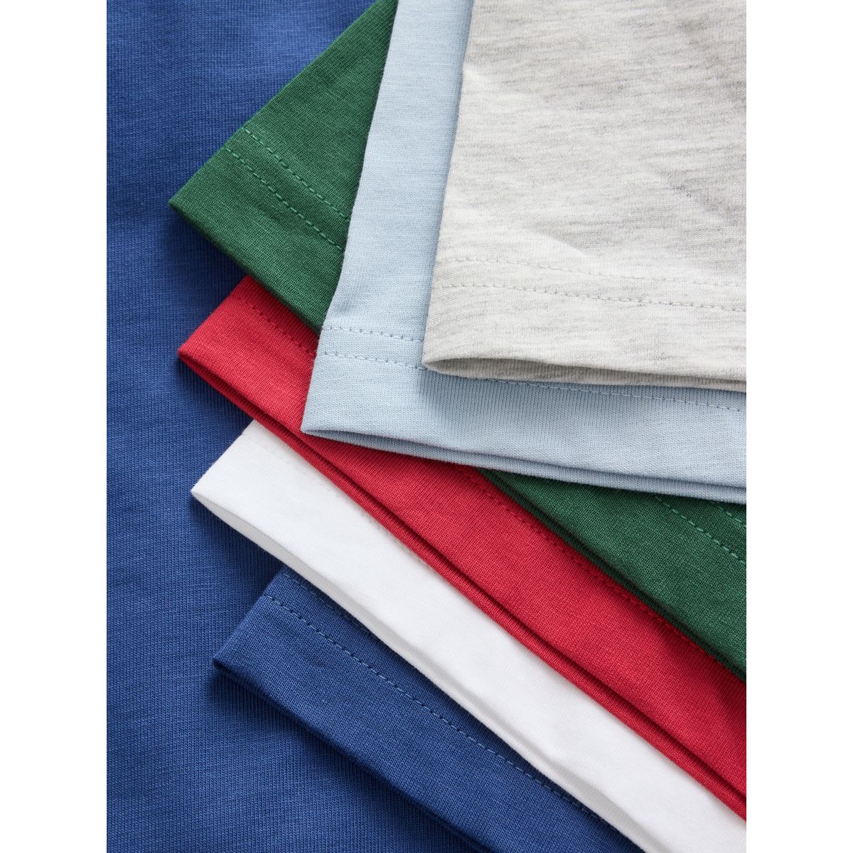 T-shirt en coton essential, lot de 6 rouge/bleu clair/gris chiné/vert/blanc/bleu cobalt, NEXT