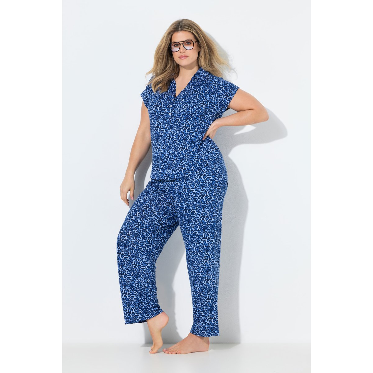 Pyjama motif léopard bleu nuit, ULLA POPKEN
