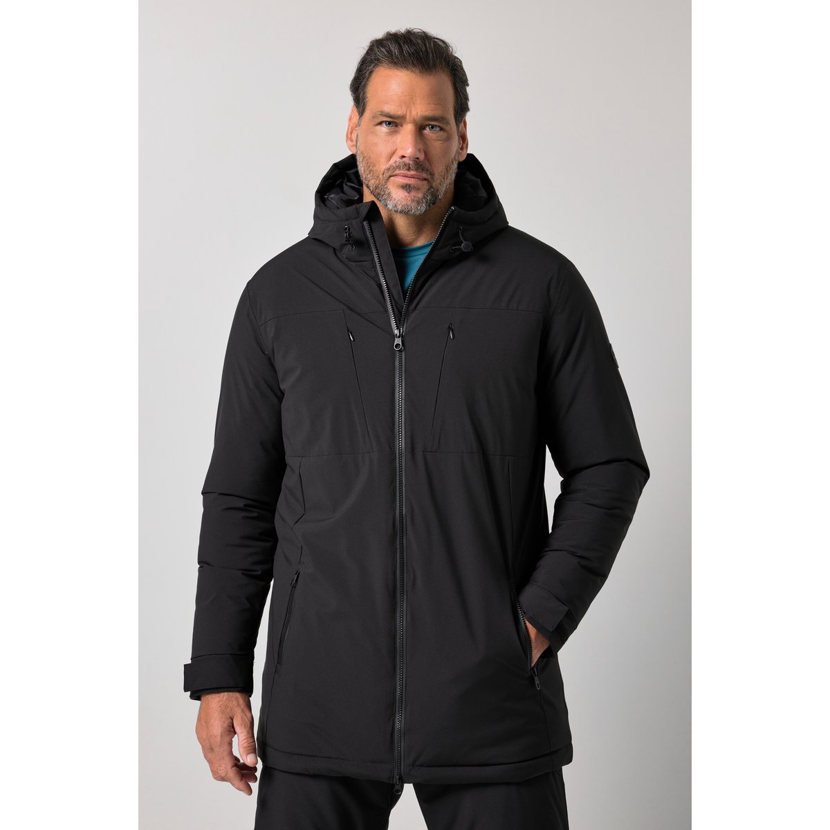 Veste technique, outdoor, imperméable noir, JP1880