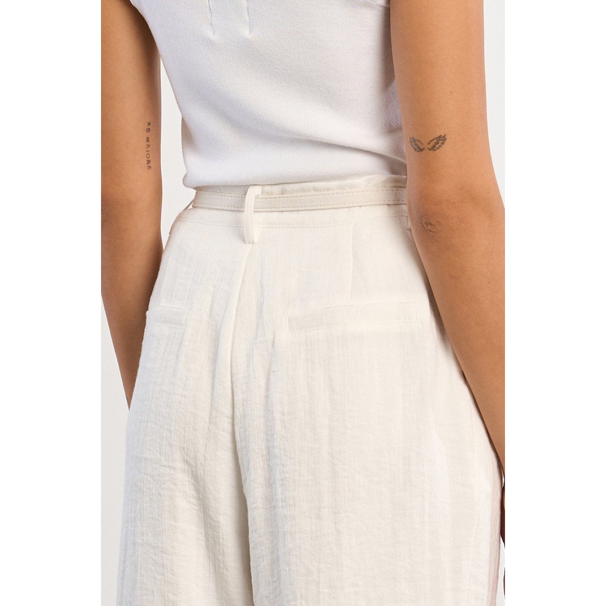 Bermuda fluide blanc, LILI SIDONIO
