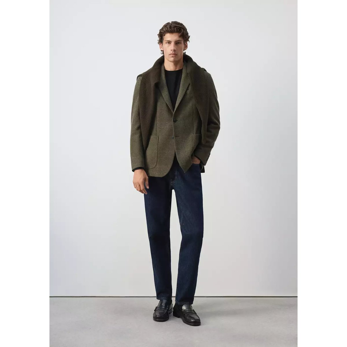 Veste laine mélangée regular-fit kaki, MANGO MAN