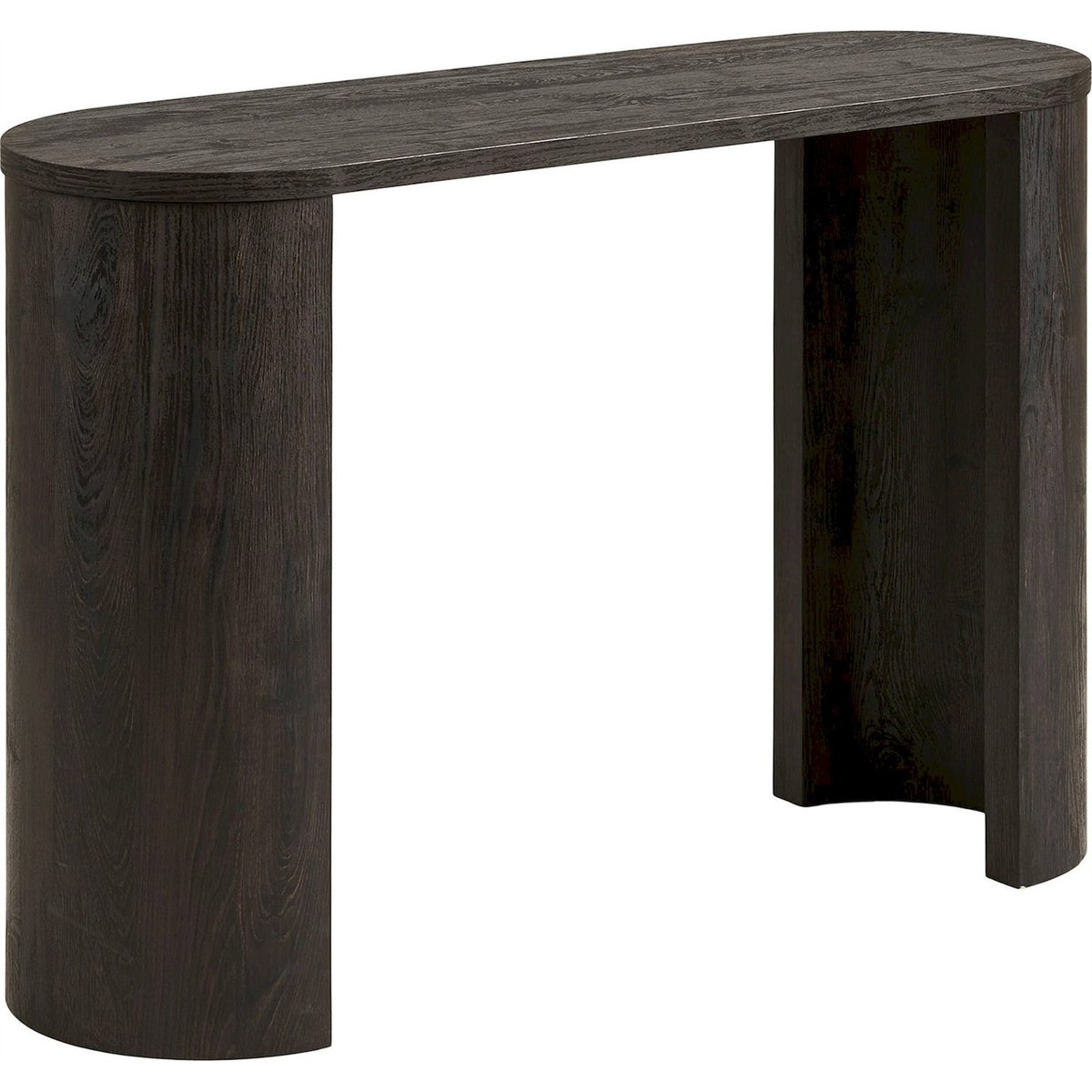 Console arrondie en bois BIBIONE brun foncé, RECOLLECTION