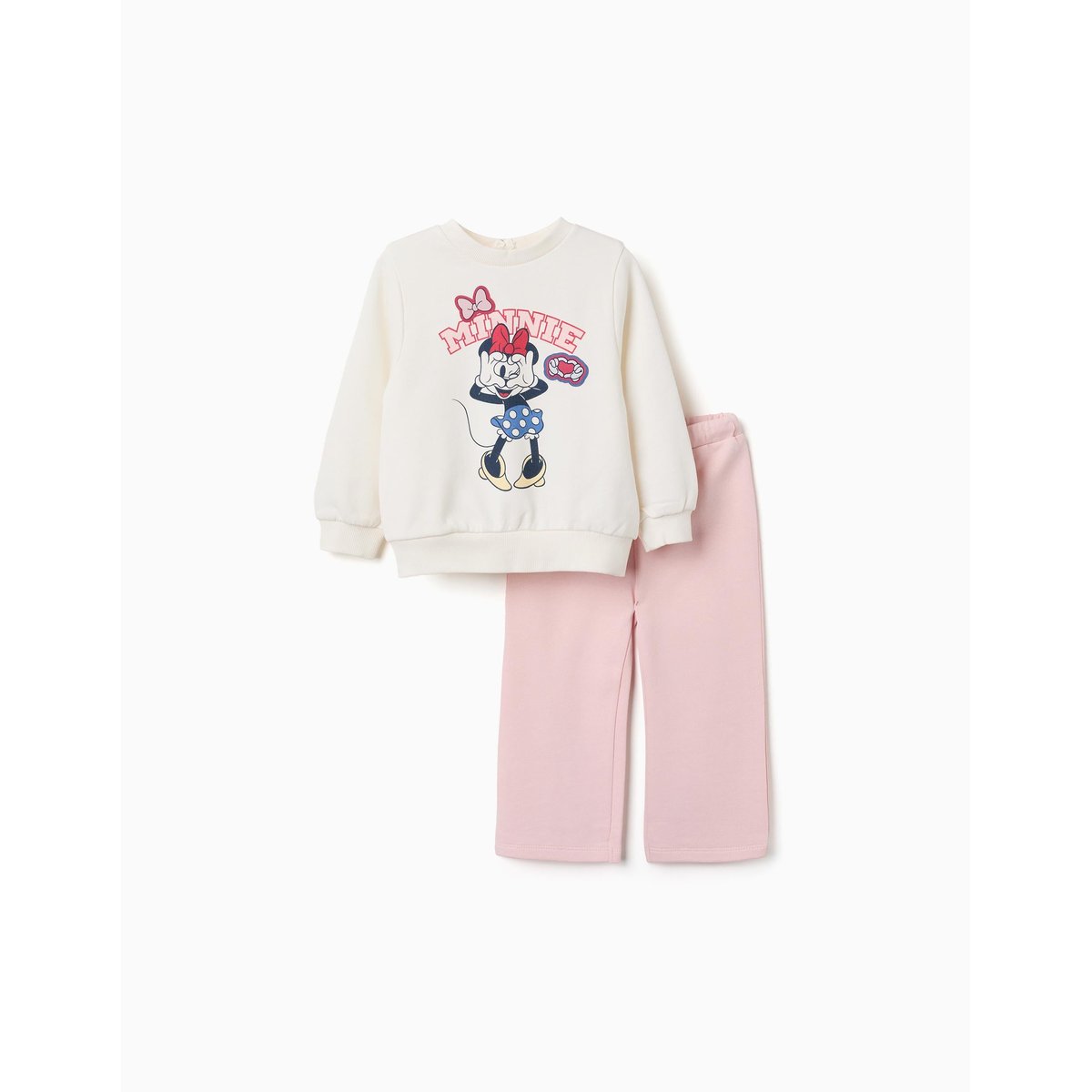 Ensemble de jogging en coton avec imprimé Minnie blanc, ZIPPY
