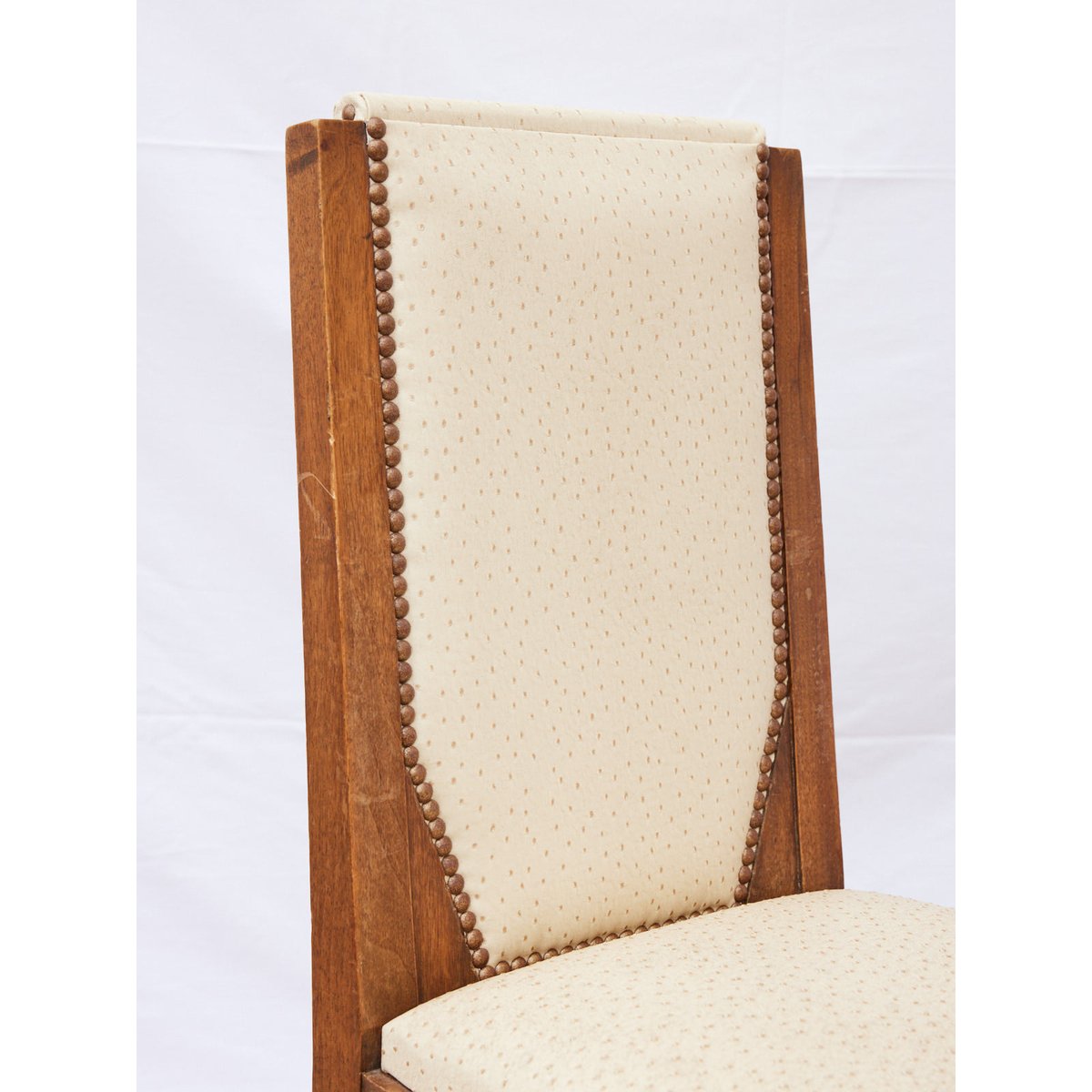 Paire de chaises en noyer art déco Alma N°1727 - Bon état bois foncé, DEBONGOUT