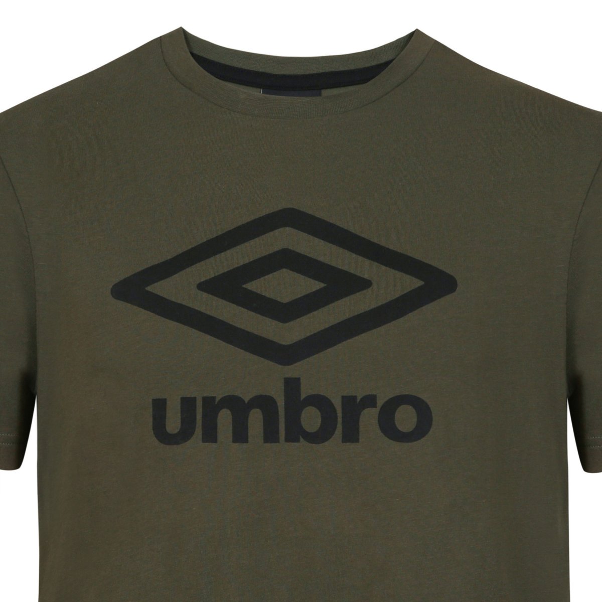 Tee shirt coton 160GSM kaki foncé/noir, UMBRO