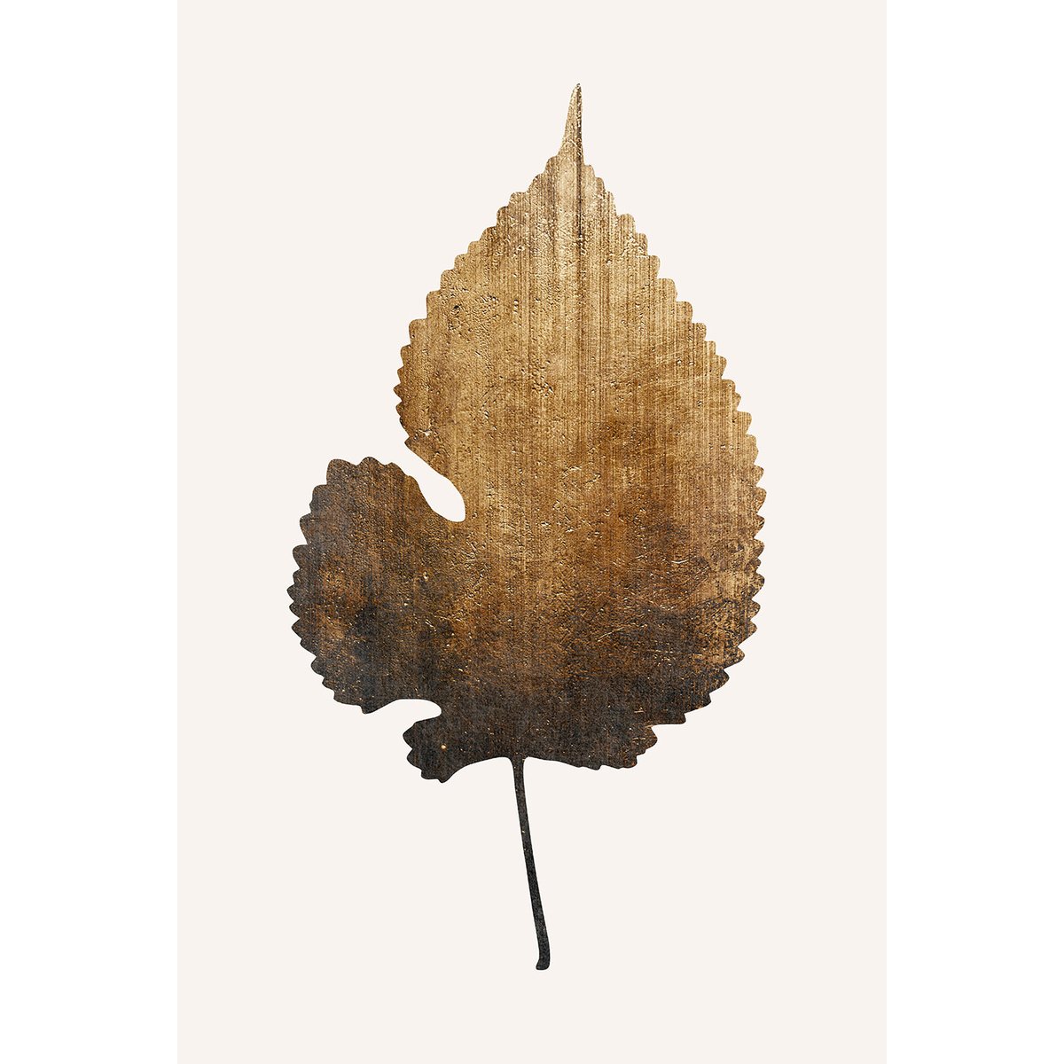 Tableau feuille sauvage dorée tableau alu dibond, HEXOA