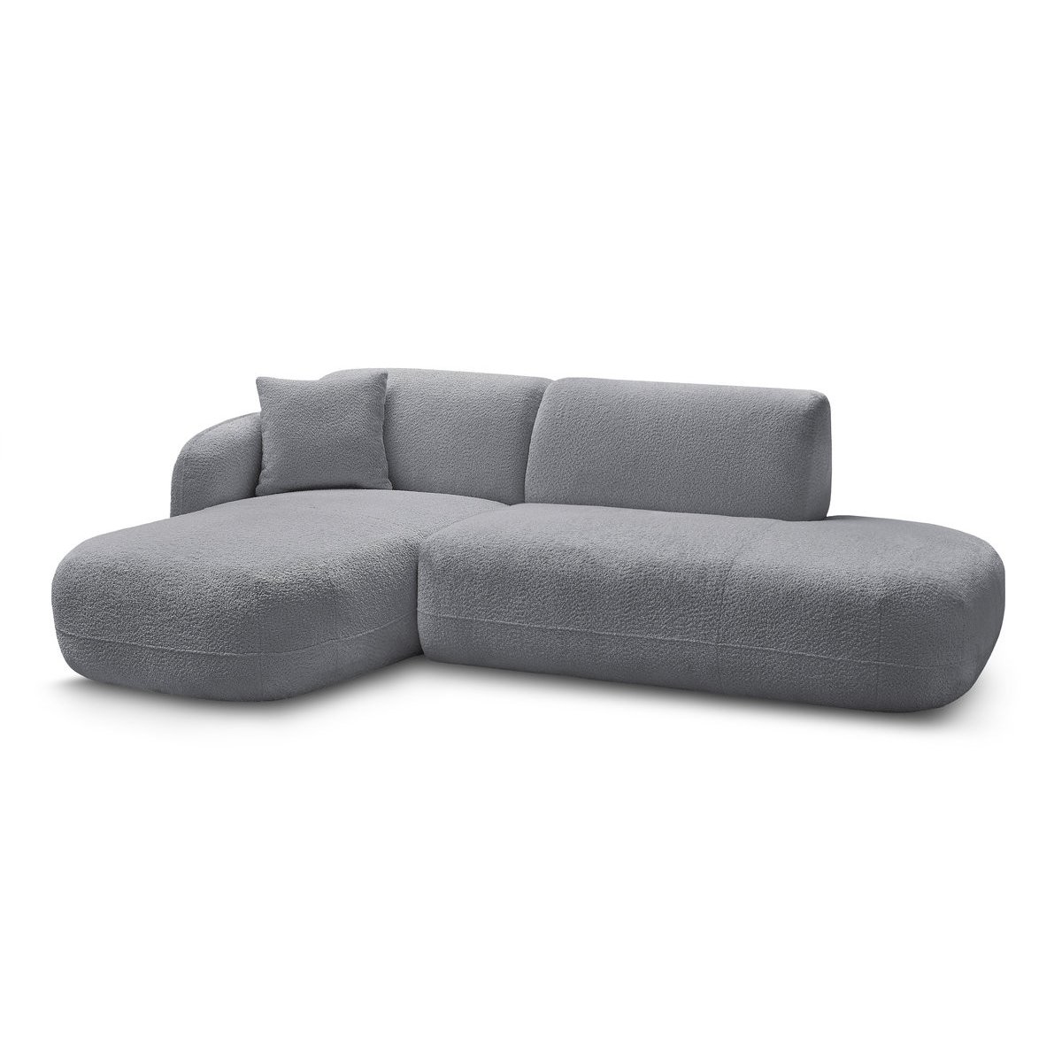 Canapé modulable 3 places en tissu chenille, ANDA gris, BOBOCHIC