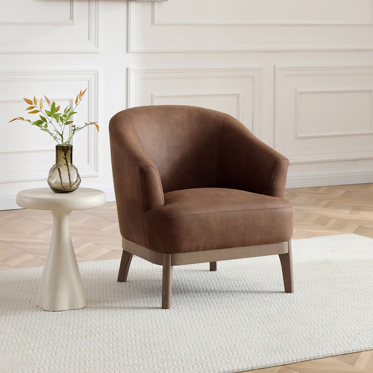 Eliana Faux Leather Tub Chair brown , ÉDITÉ