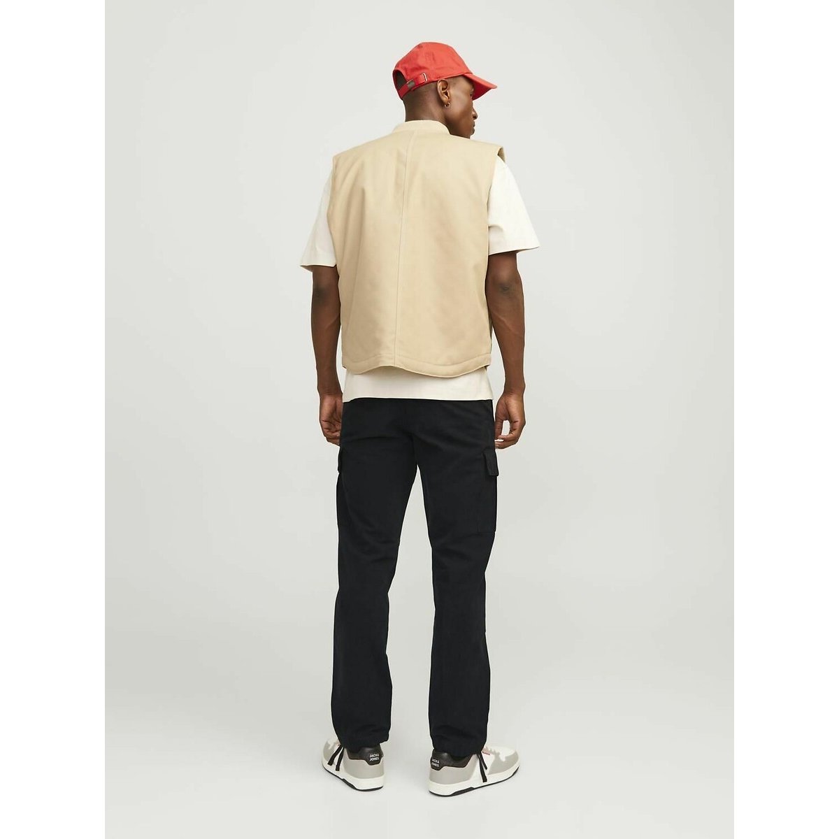 Pantalon cargo à bas ressérés noir, JACK & JONES