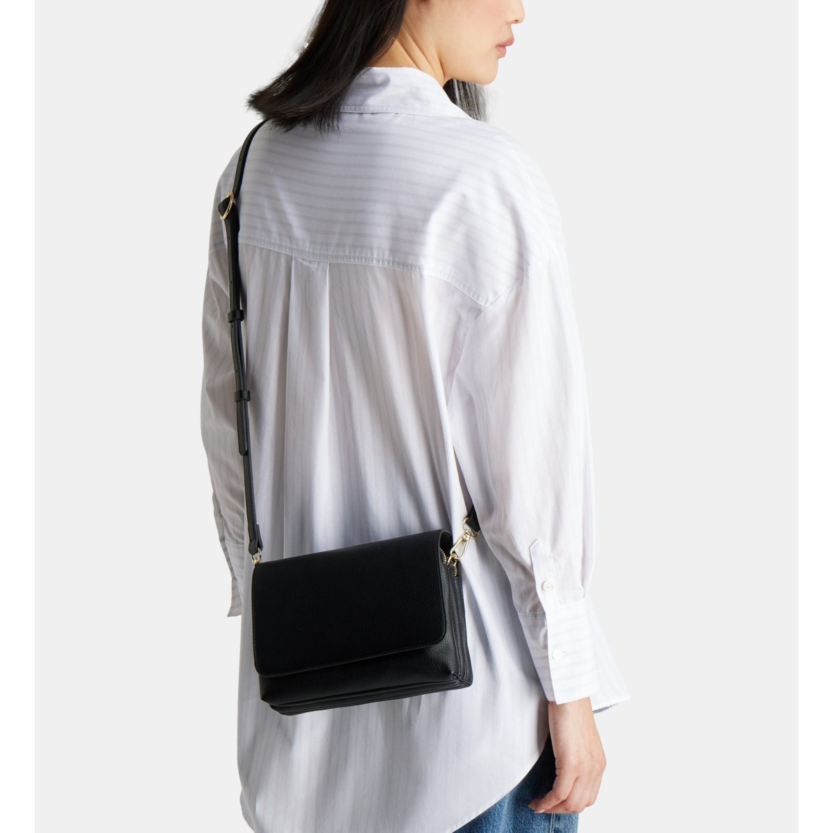 Sac à main crossbody jada grainé noir, GALERIES LAFAYETTE