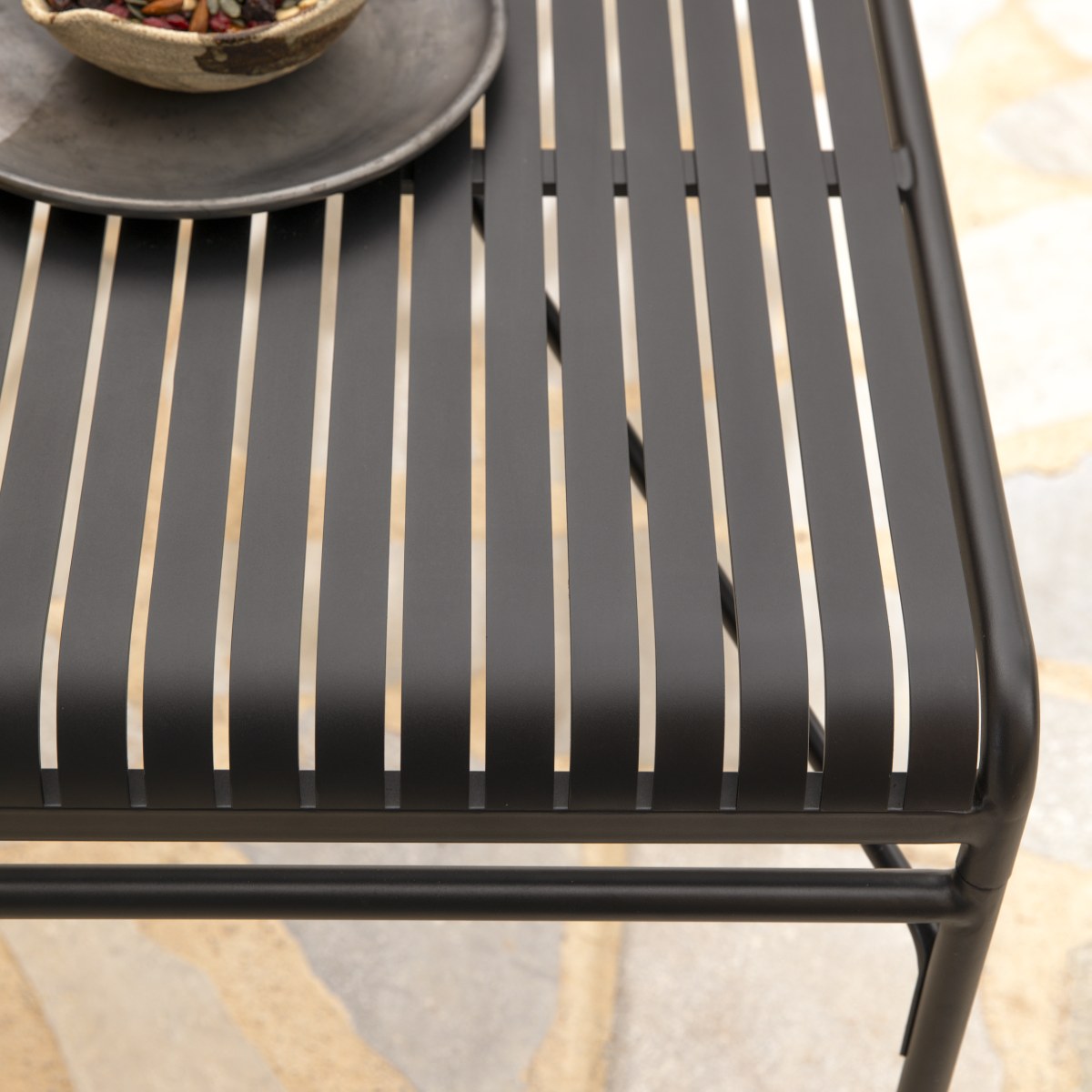 Table de jardin en Métal, GABY noir, TIKAMOON