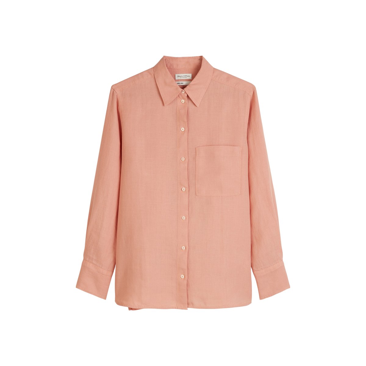 Blouse en lin regular en qualité légère rouge, MARC O'POLO