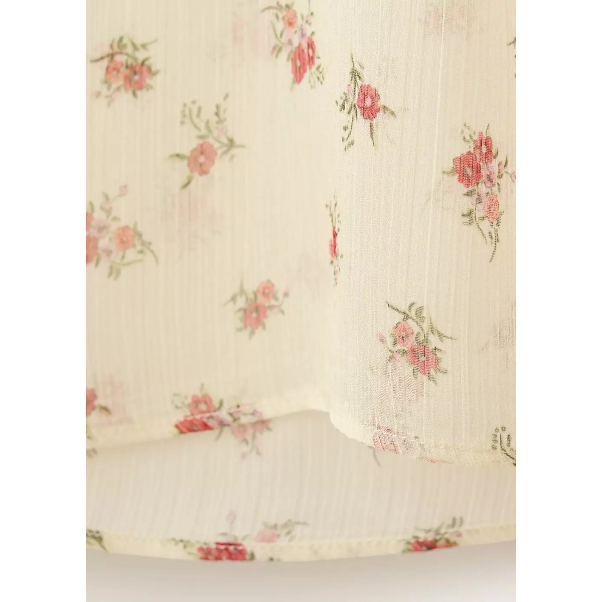 Blouse à fleurs volantée jaune, MANGO