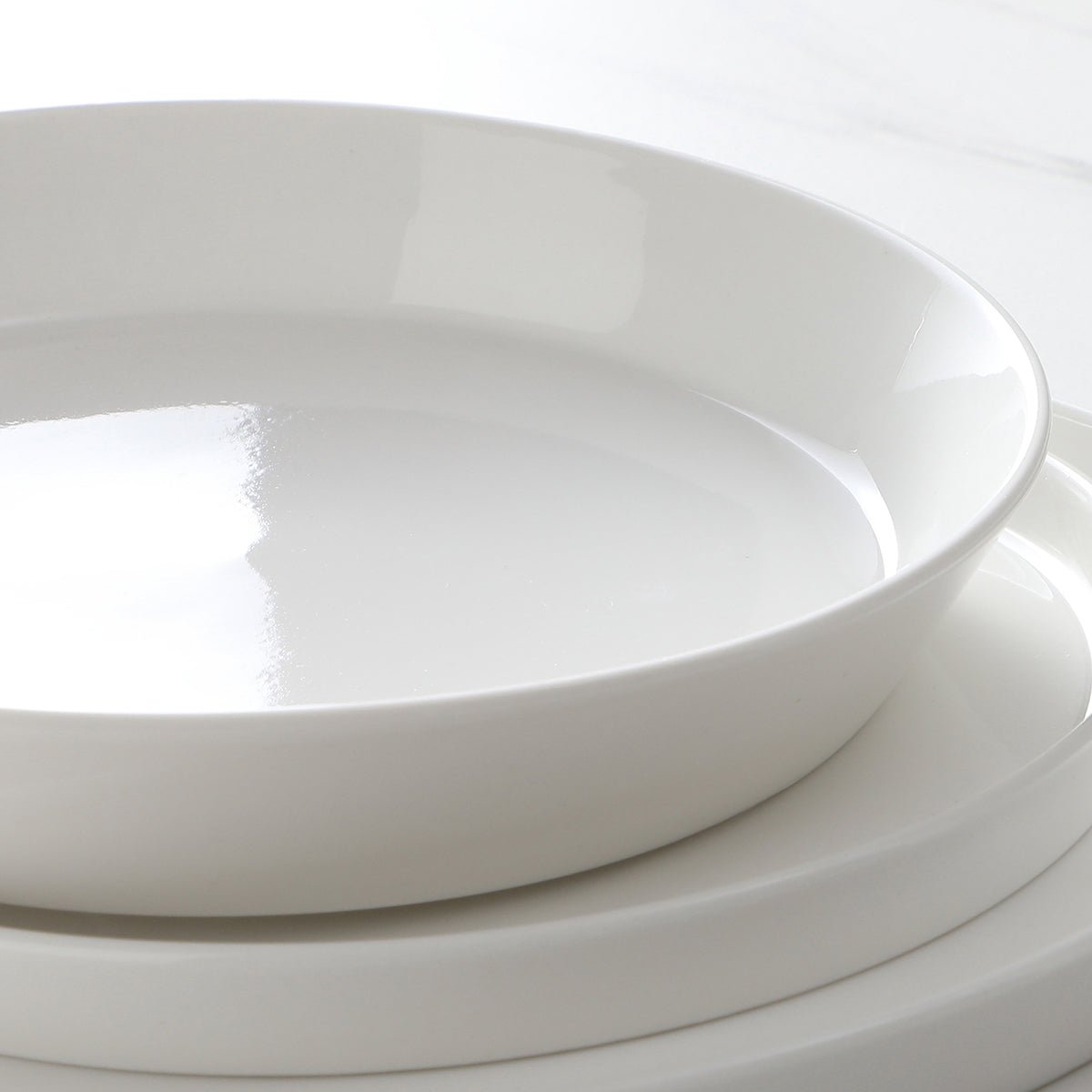 Set de 4 assiettes en porcelaine D20 LOUISE blanc, SIA DECO