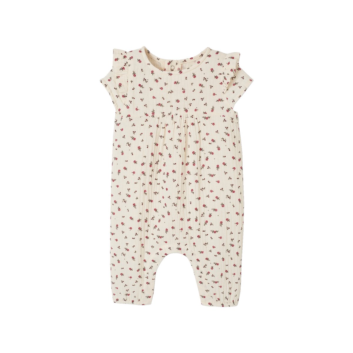 Combinaison bébé en gaze de coton écru, VERTBAUDET
