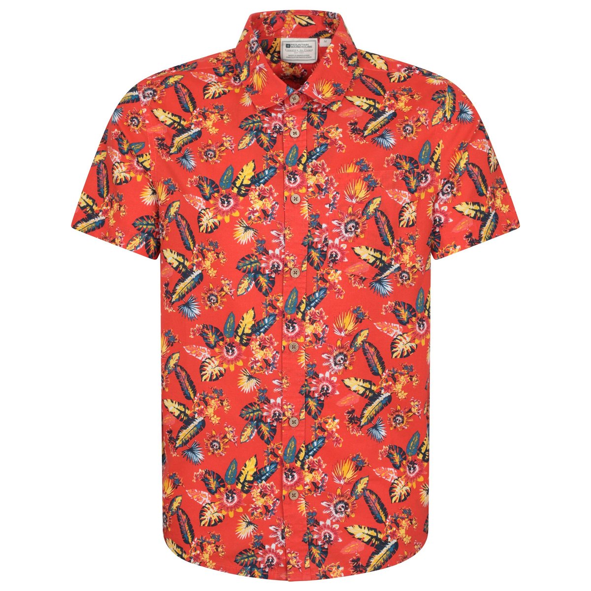 Chemise ample manches courtes motif/style feuilles tropicales TROPICAL orange, MOUNTAIN WAREHOUSE