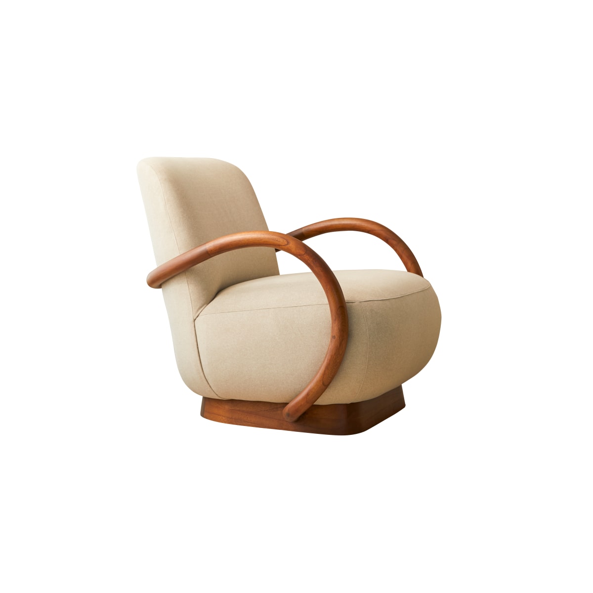 Fauteuil en Tissu massif, TERESA beige, TIKAMOON