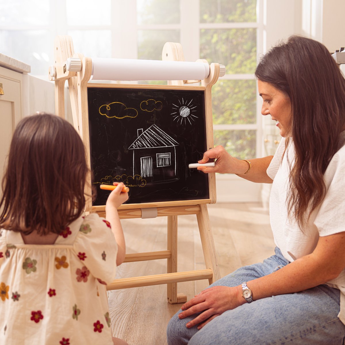 Tour d'apprentissage pliable avec tableau marron - blanc, ACTIVE TOTS