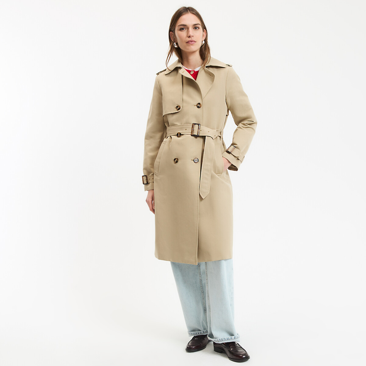 Trench double boutonnage beige, LA REDOUTE COLLECTIONS
