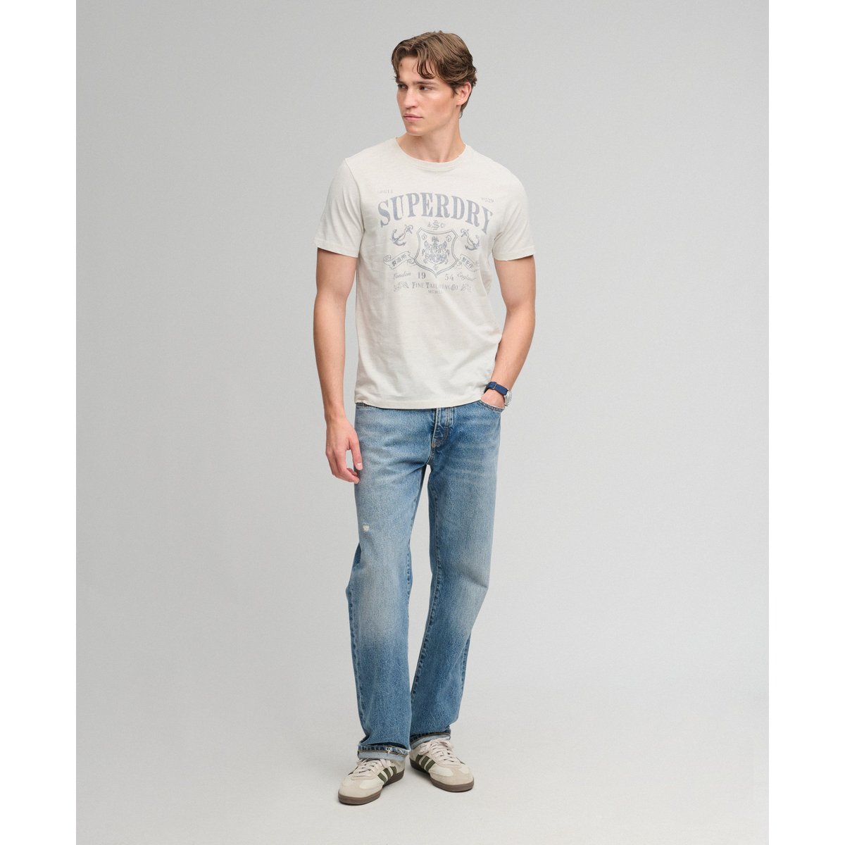 T-shirt Mercantile écru flammé, SUPERDRY