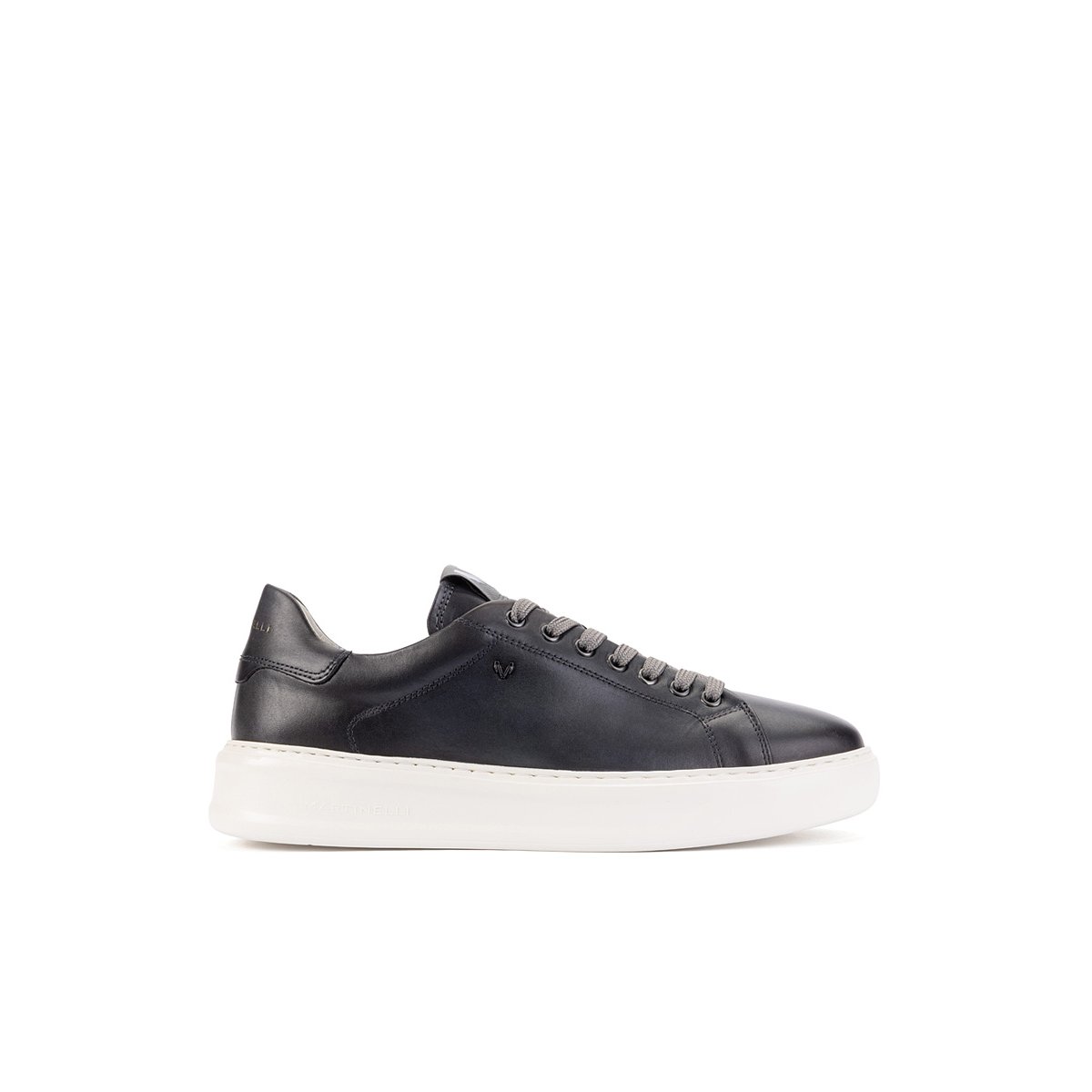 Baskets cuir Sullivan gris, MARTINELLI