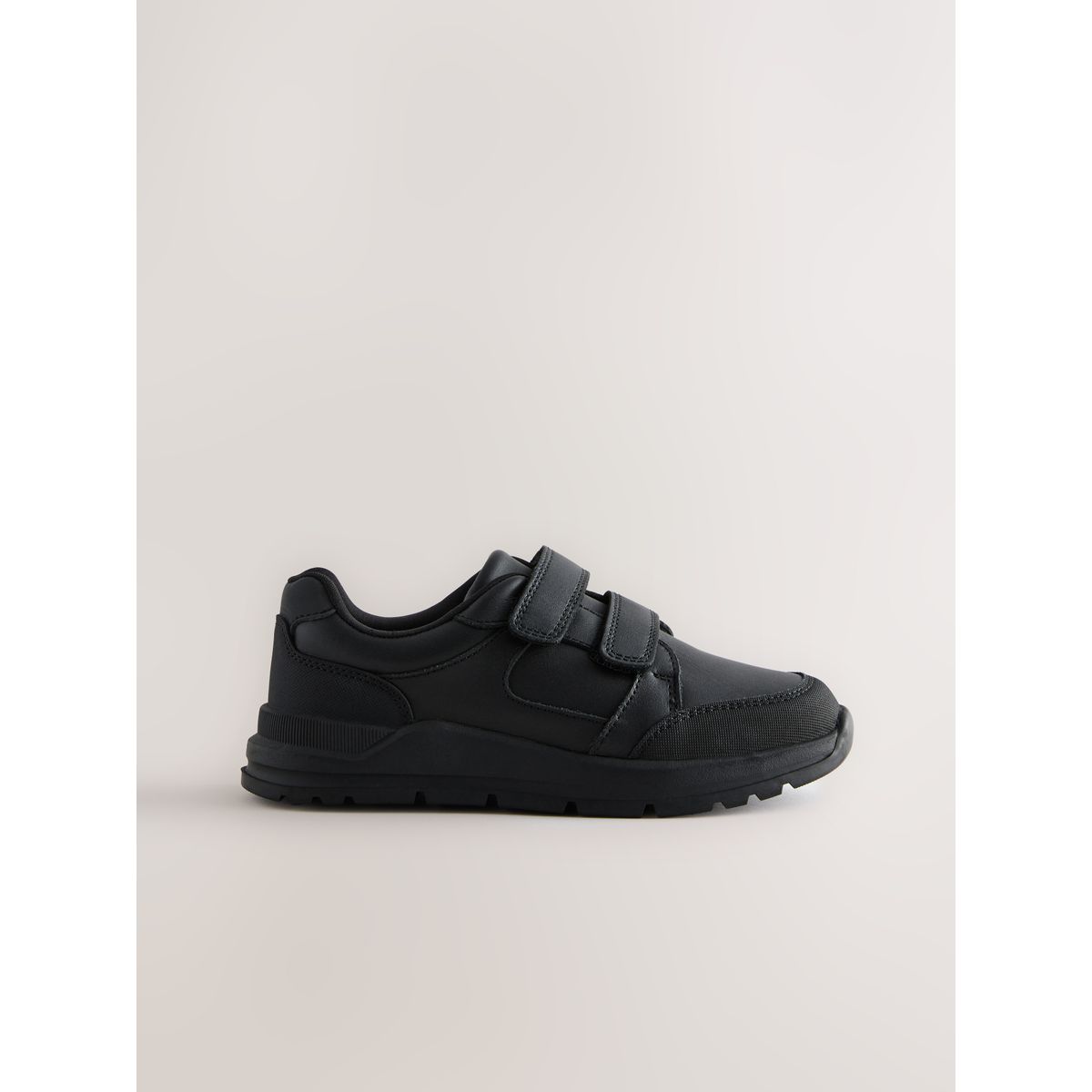 Chaussures d’école en cuir à scratch noir, NEXT