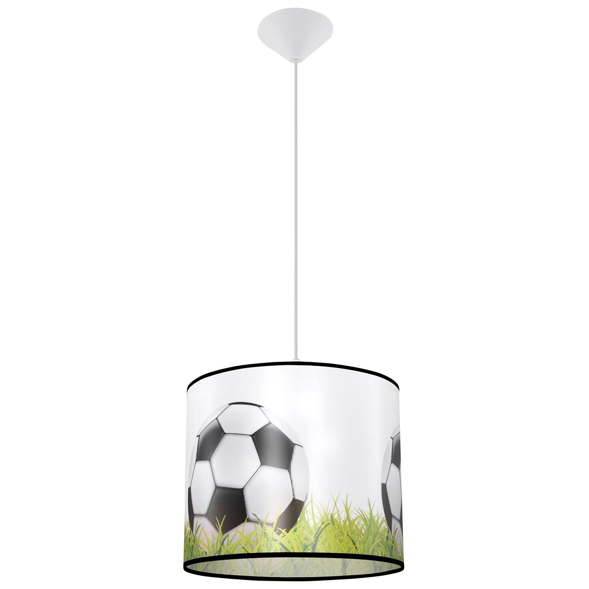 Suspension PVC Blanc/noir/vert E27 1 Football C30 blanc, EDEN