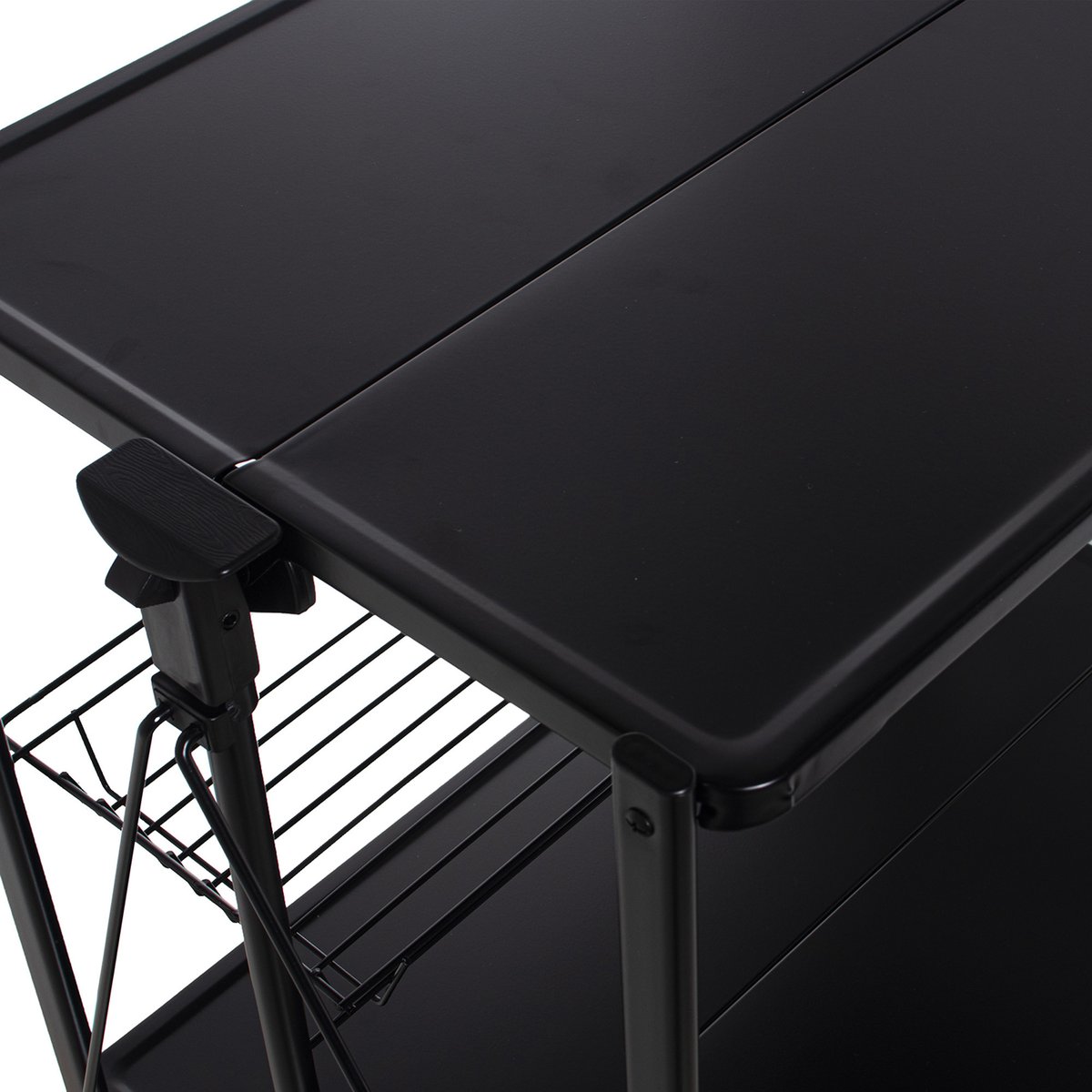 Table roulante pliable en métal noir 68x40x70cm noir, WADIGA