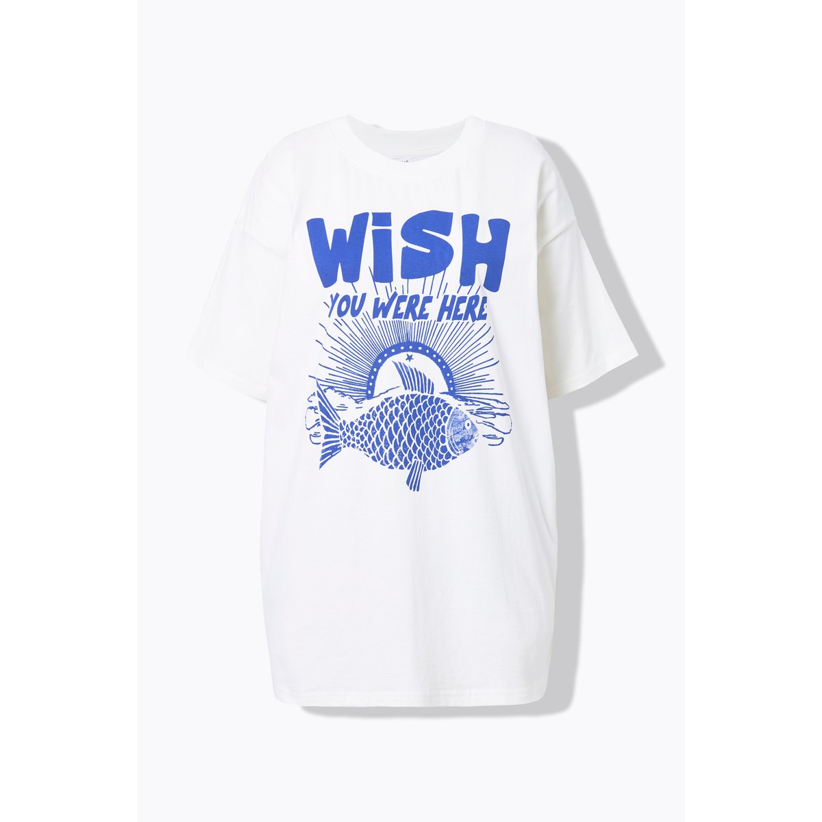 T-shirt oversize. Manches courtes. Imprimé blanc cassé, STUDIO UNTOLD