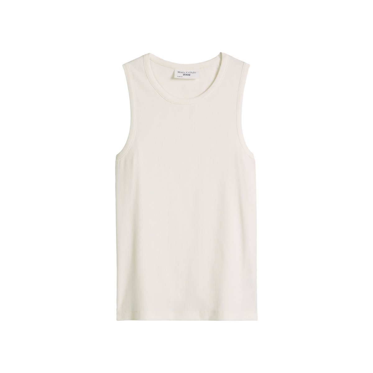 Débardeur côtelé DfC slim en coton bio mélangé blanc, MARC O’POLO DENIM