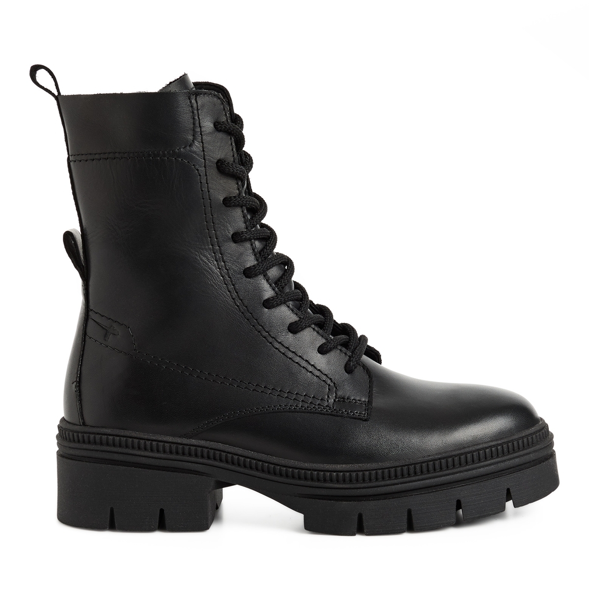 Bottine en cuir noir cuir, TAMARIS
