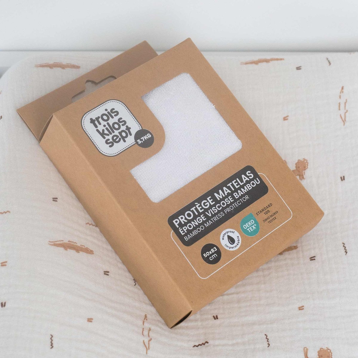 Alèse en viscose de bambou pour berceau blanco, TROIS KILOS SEPT