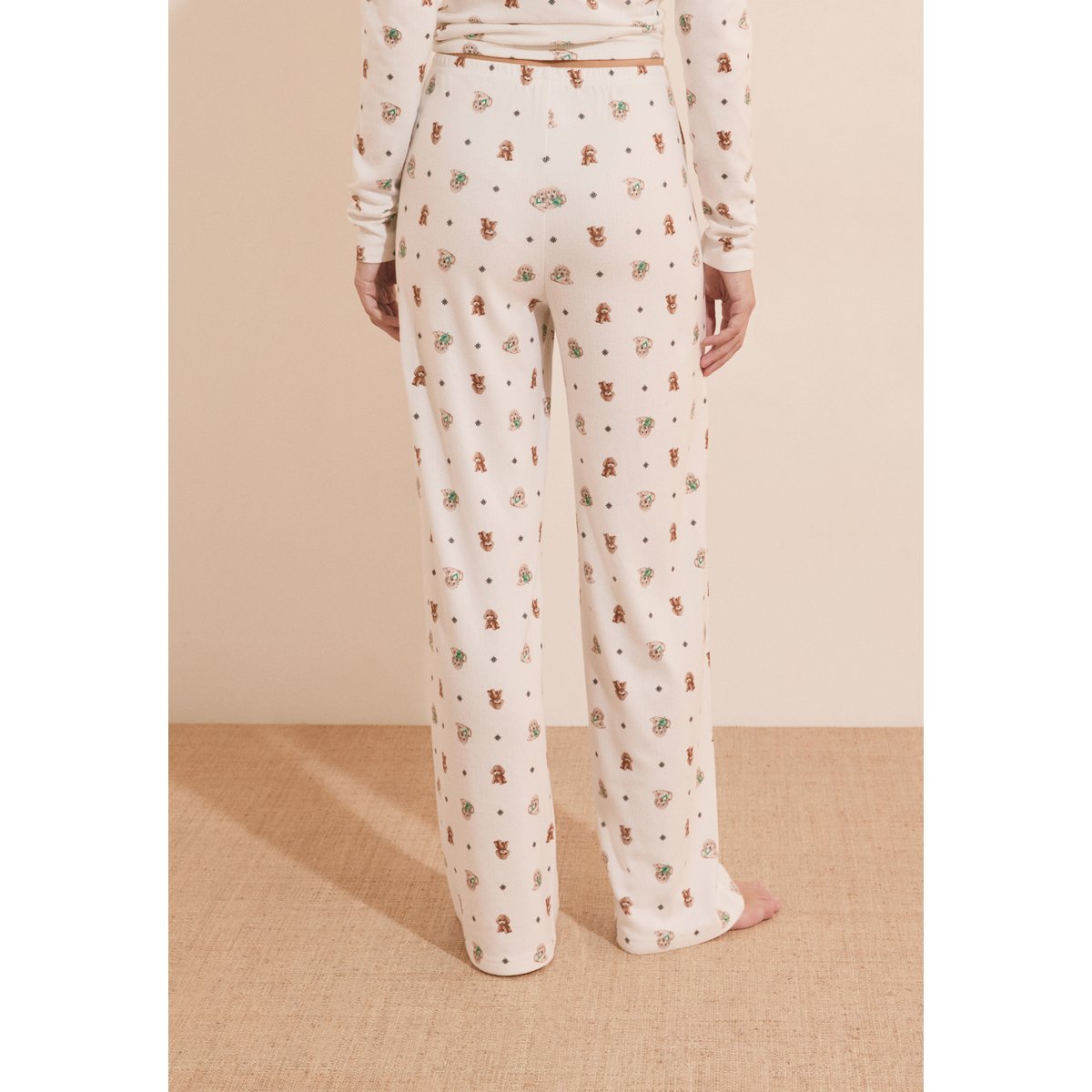 Pantalon de pyjama avec boutons RITA ecru, ETAM
