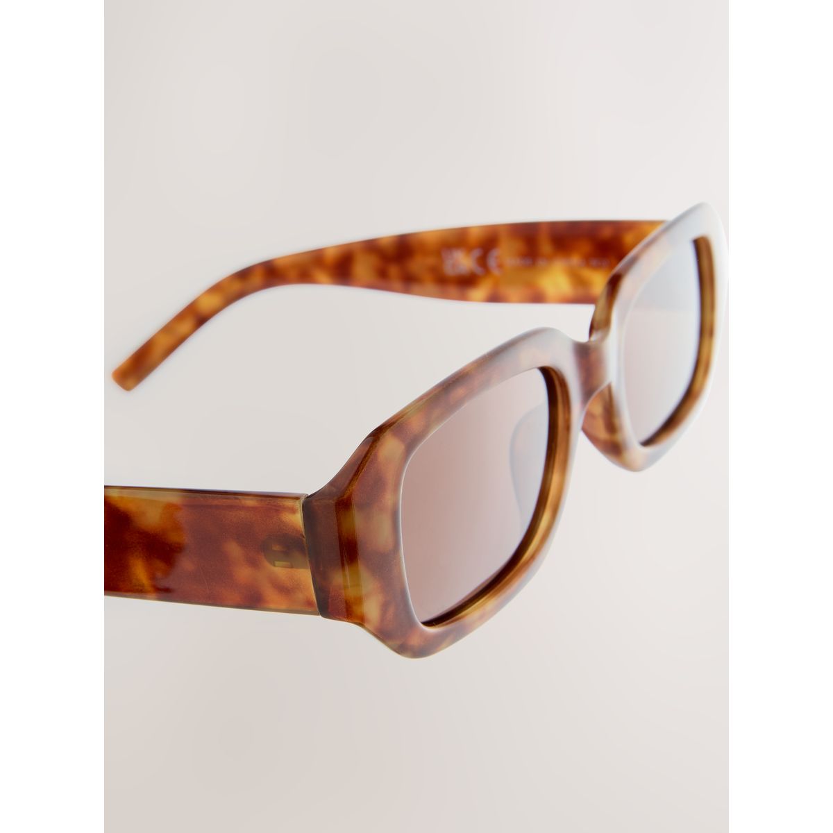Lunettes de soleil rectangulaires brun écaille de tortue, NEXT