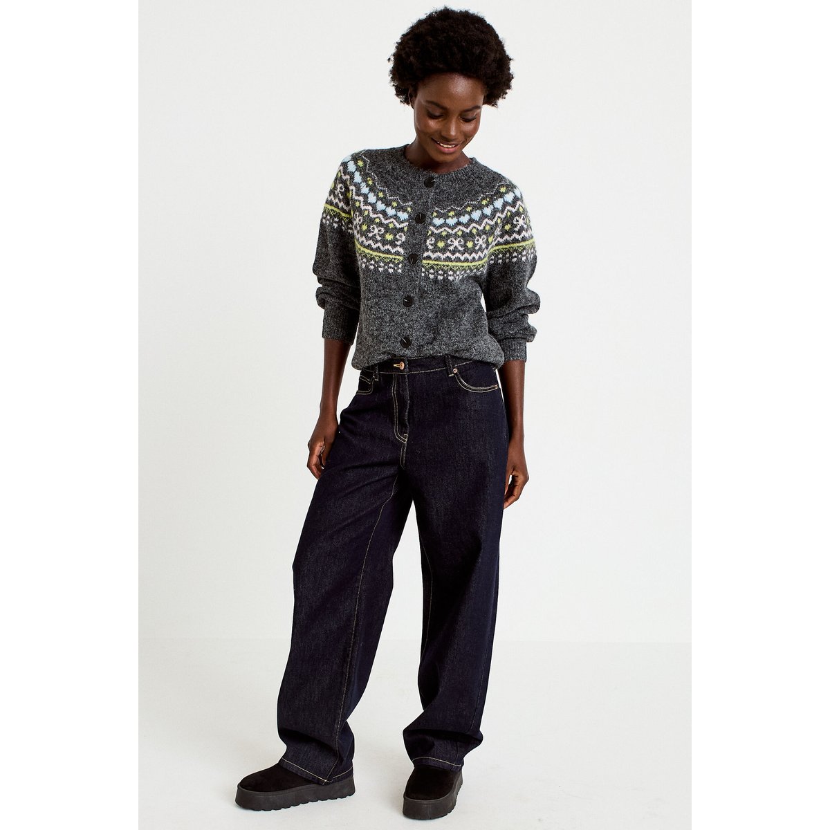 Gilet manches longues gris foncé, CACHE CACHE